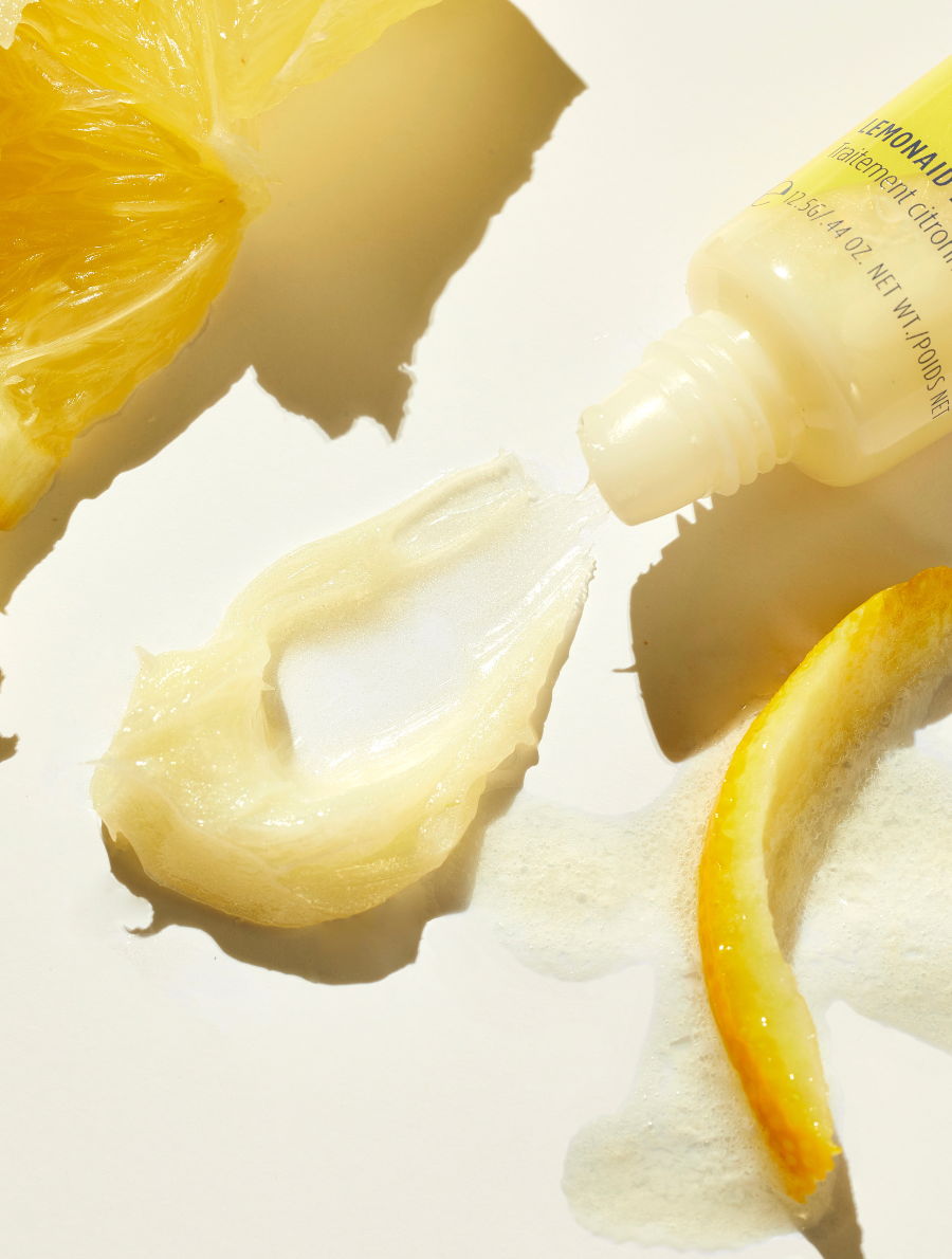 Close up shot of squeezed tube of Lanolips Lemonaid Lip Treatment