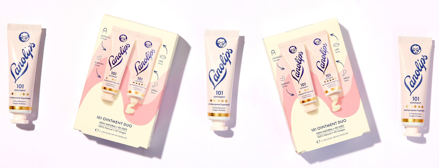 Lanolips 101 ointment multipurpose superbalm tube and packaging.