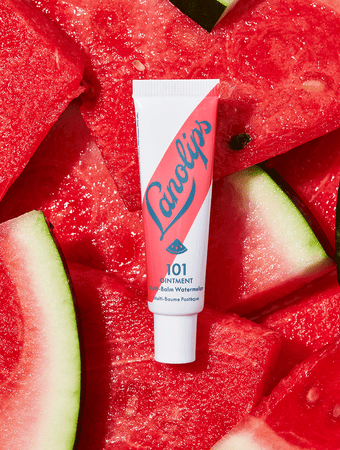 Lanolips 101 Ointment Multi-Balm in Watermelon is made with lanolin, vitamin-e and natural watermelon fruit extracts