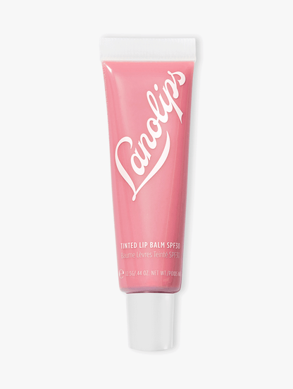 Product shot of the Lanolips Rose Tinted Lip Balm SPF 30 on a white background.
