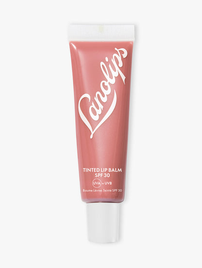 Product shot of the Lanolips Tinted Balm in Perfect Nude. Lanolin-rich lip moisturiser with a sheer colour tint.