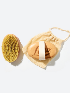 The Lanolips' Dry Body Brush is made of FSC Certified beechwood and natural sisal bristles